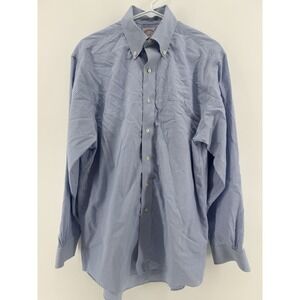 Brooks Brothers Men's Non-Iron Dress Shirt 15.5/33 Blue White Plaid Madison